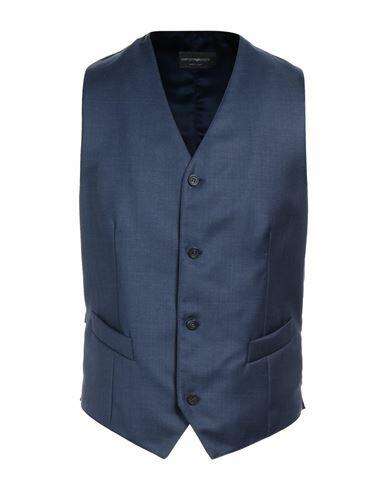 Emporio Armani Man Tailored Vest Midnight blue Virgin Wool Cover