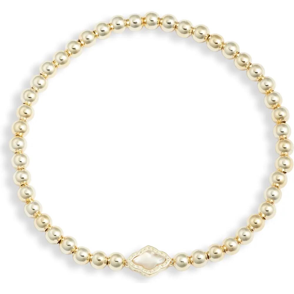 Kendra Scott Abbie Beaded Stretch Bracelet in Gold Natural Mother Of Pearl Cover