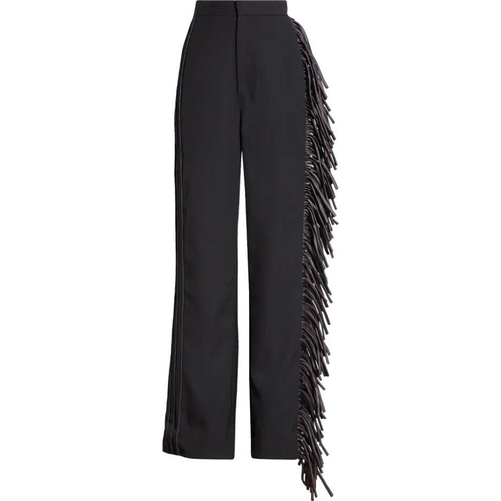 Diotima Langley Fringe Detail Wool Pants in Black Cover