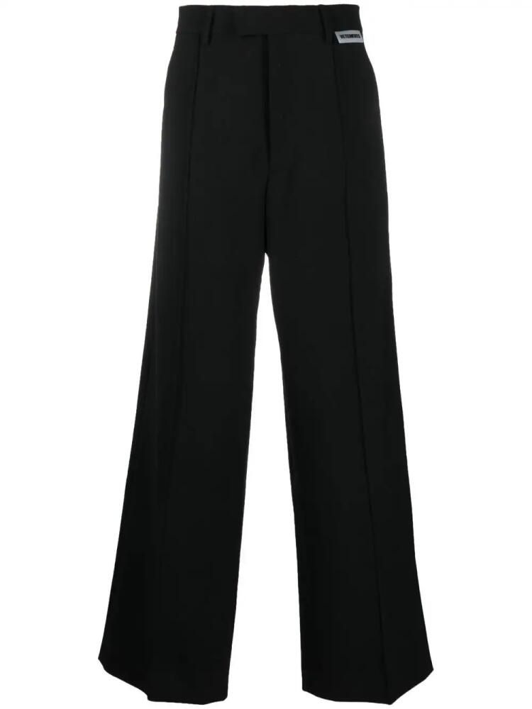 VETEMENTS wide-leg tailored trousers - Black Cover