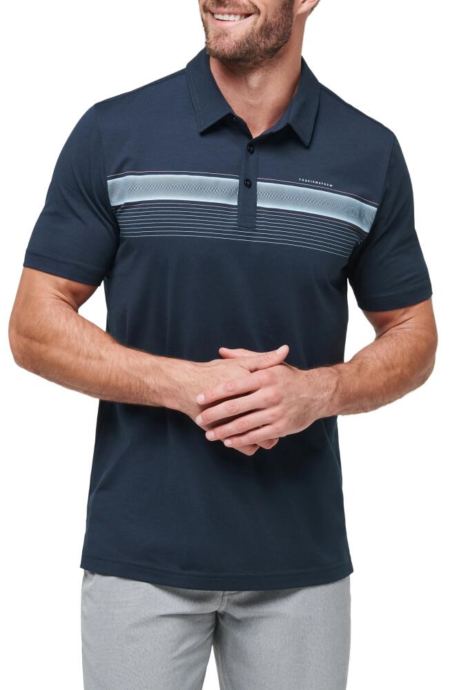 TravisMathew State of the Art Stripe Piqué Golf Polo in Total Eclipse Cover