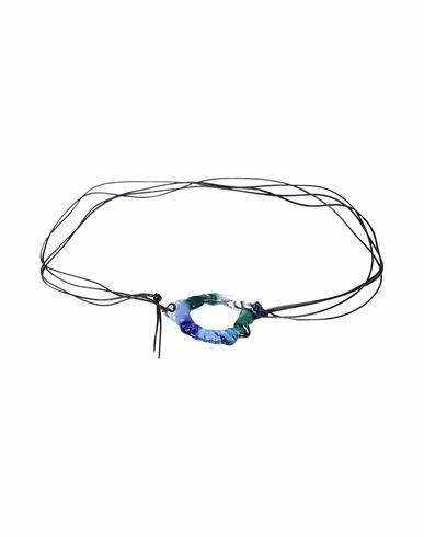 Levens Jewels The Blue Belt Woman Belt Blue Borosilicate glass, Soft Leather Cover