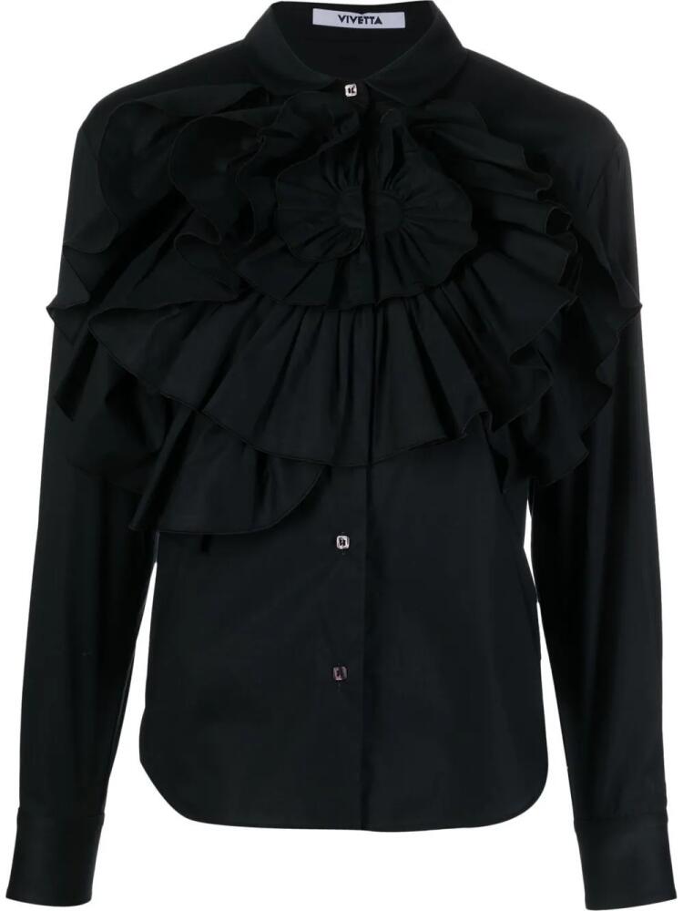 Vivetta ruffled long-sleeve shirt - Black Cover