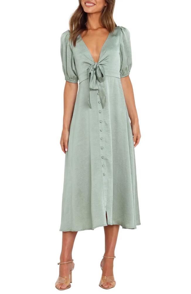 Petal & Pup Piper Button Front Midi Dress in Sage Cover