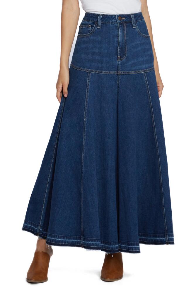 Wash Lab Denim Charlie Pleated Denim Maxi Skirt in Charlie Blue Cover