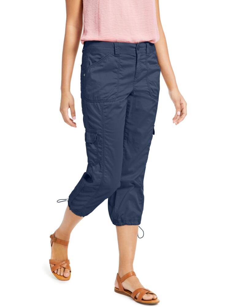 Style & Co Plus Cargo Capri Pants, Created for Macy's - New Uniform Blue Cover