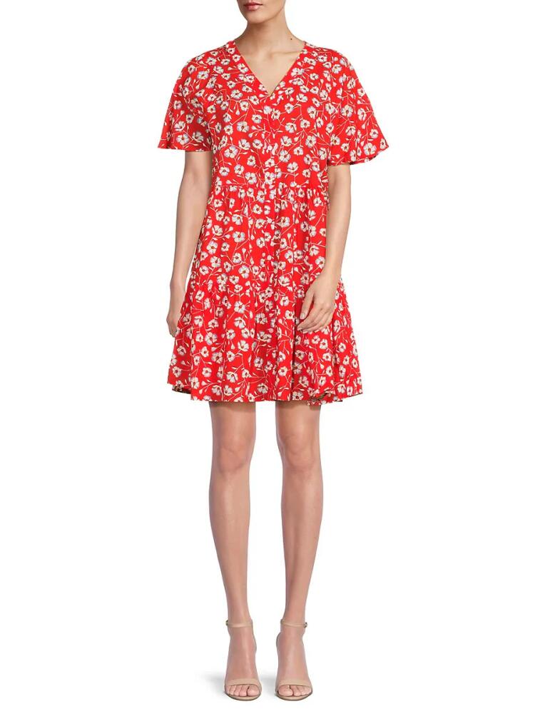 BOSS Women's Dango Floral Mini Dress - Red Cover