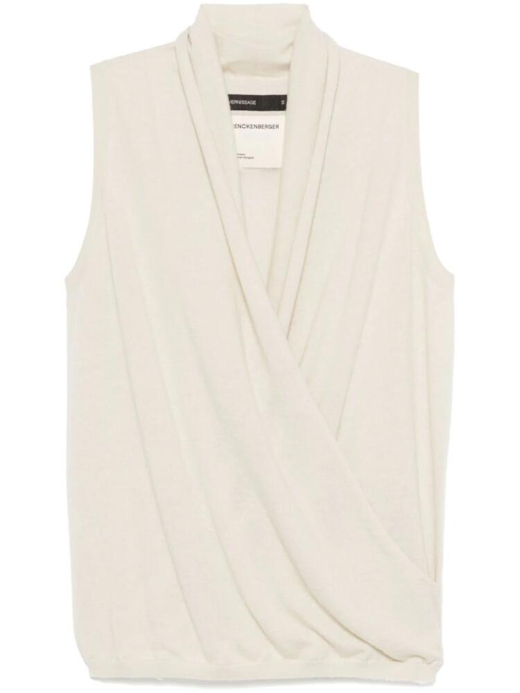 Frenckenberger crossover-neck top - Neutrals Cover