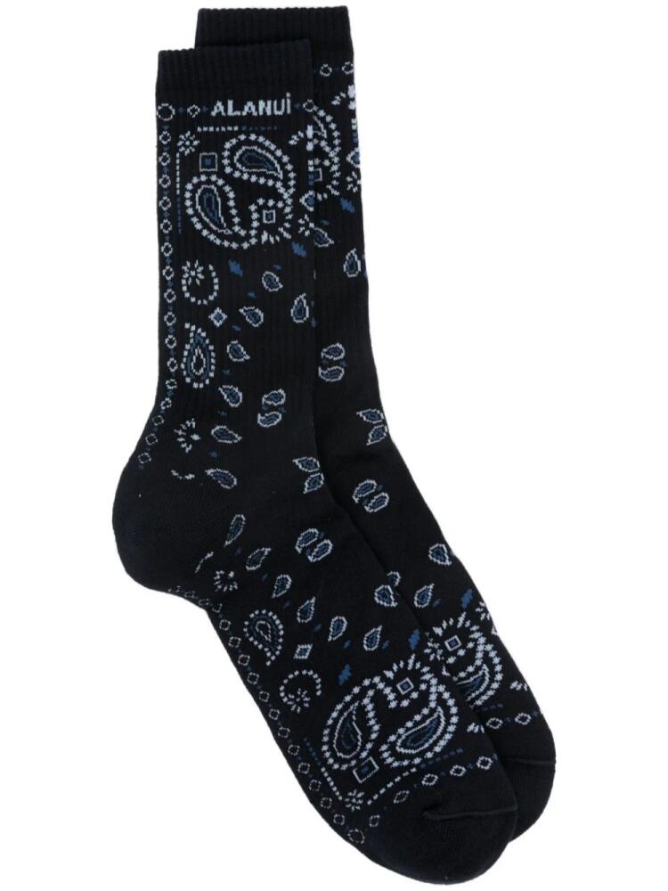 Alanui bandana-print socks - Blue Cover