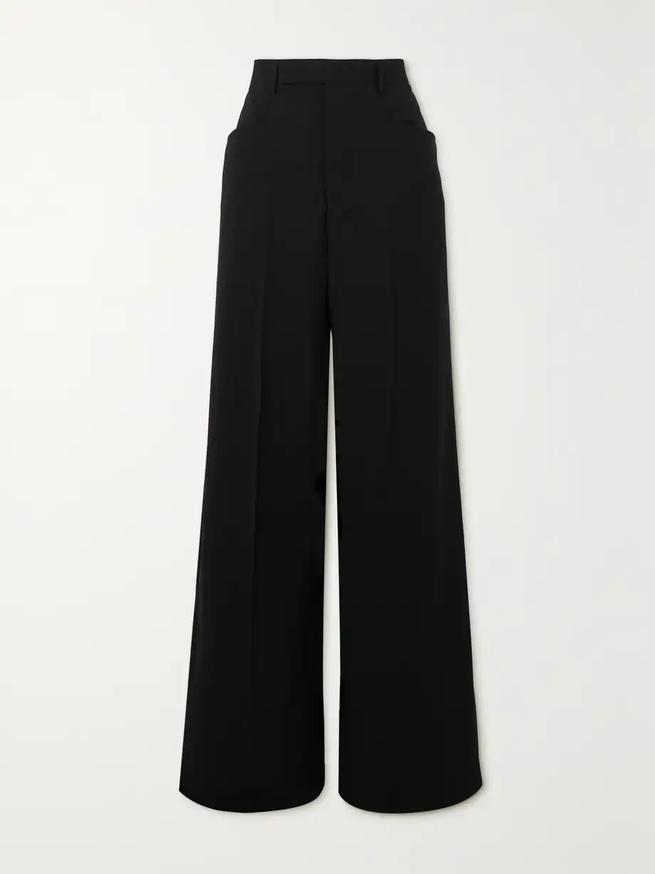 Rick Owens - Mastodon Stretch-wool Wide-leg Pants - Black Cover