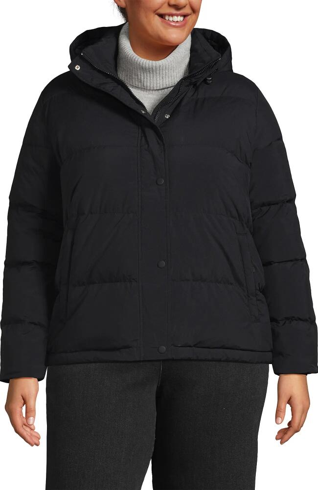 Lands' End Plus Size Wide Channel 600 Down Puffer Jacket in Black Cover