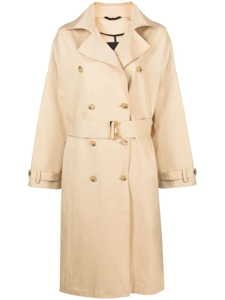 Patrizia Pepe double-breasted cotton coat - Neutrals Cover