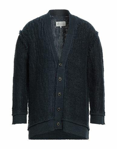 Maison Margiela Woman Cardigan Navy blue Hemp, Cotton Cover