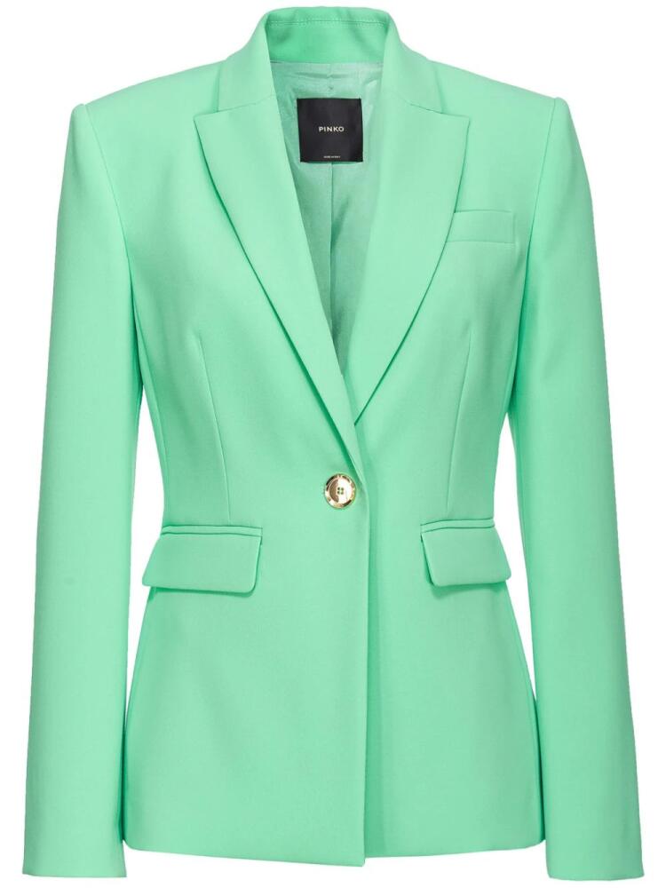 PINKO peak-lapel single-breasted blazer - Green Cover