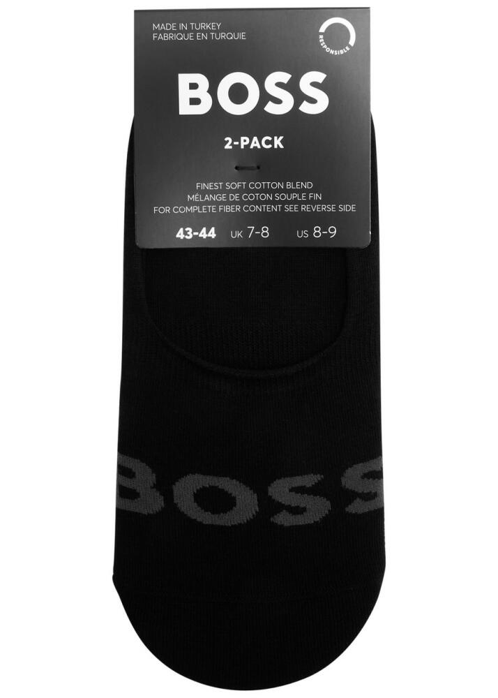 Boss Logo Cotton-blend Trainer Socks - set of two - Black Cover