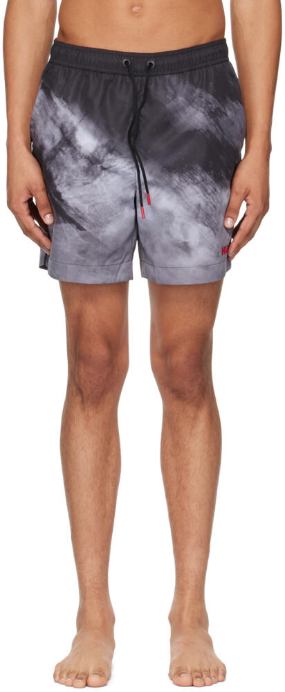 Hugo Gray Printed Swim Shorts Cover