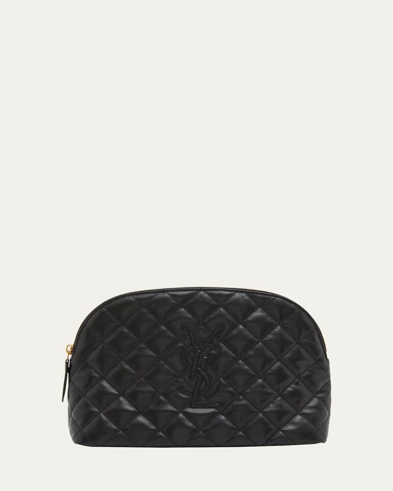 Saint Laurent Cassandre YSL Cosmetic Case in Quilted Smooth Leather Cover