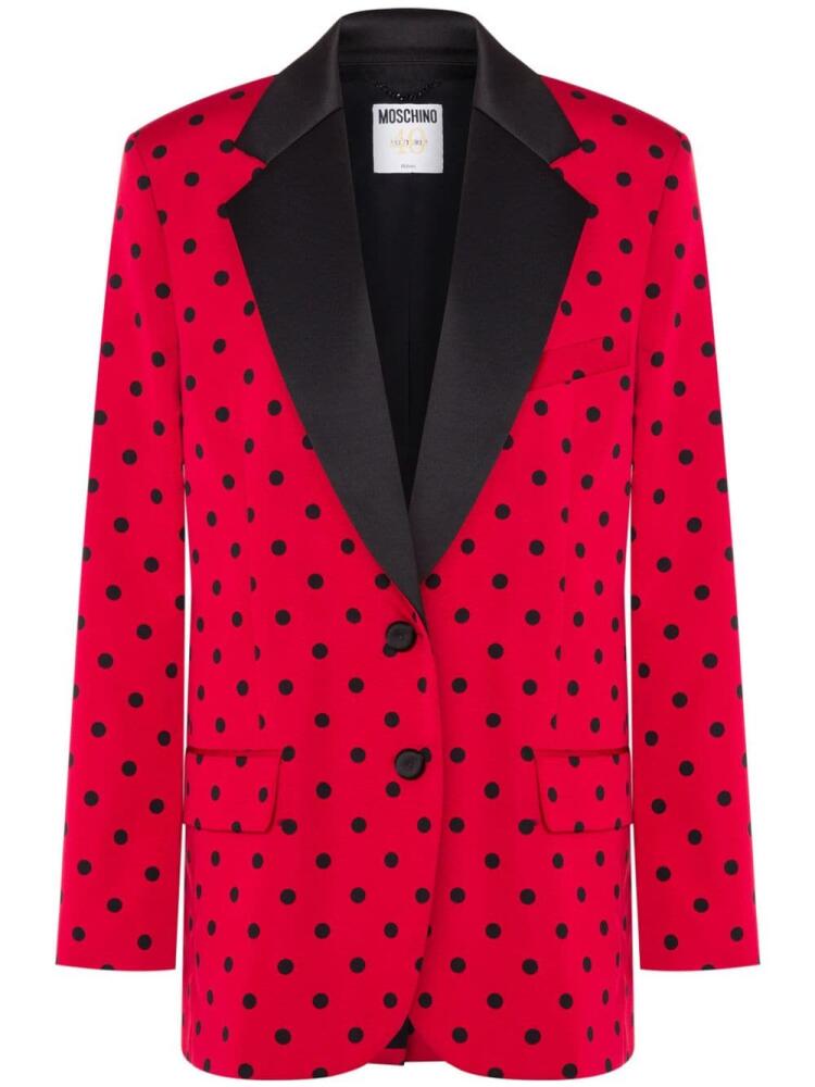 Moschino polka dot taffeta blazer - Red Cover