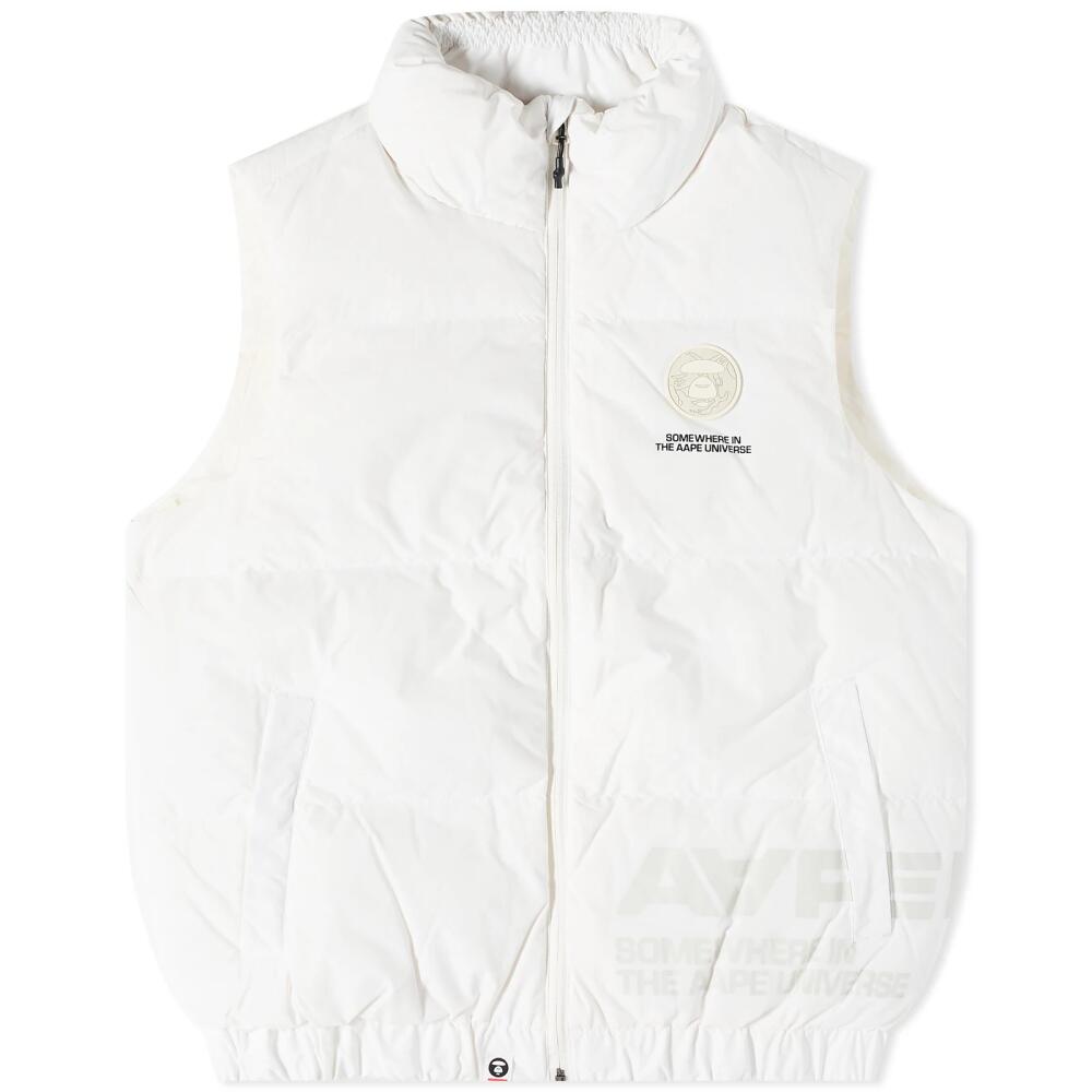 Men's AAPE Now Down Vest in Ivory Cover