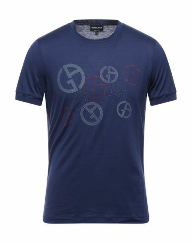 Giorgio Armani Man T-shirt Blue Cotton, Polyester Cover