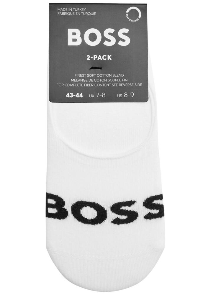 Boss Logo Cotton-blend Trainer Socks - set of two - White Cover