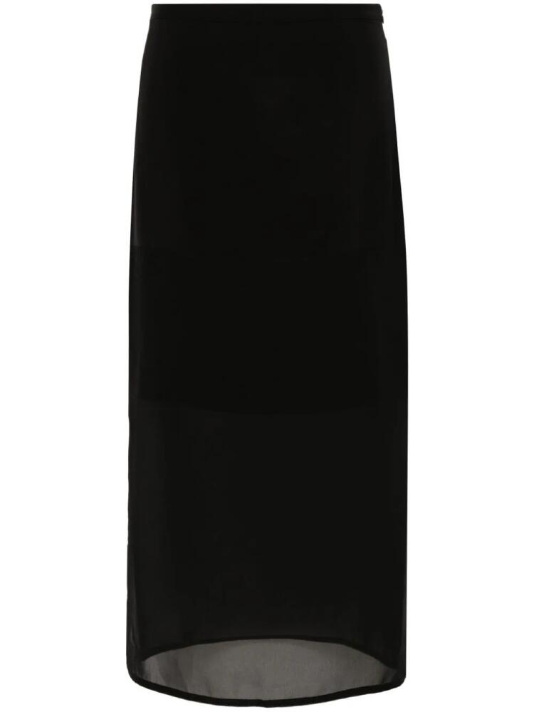 Sportmax semi-sheer panel midi skirt - Black Cover