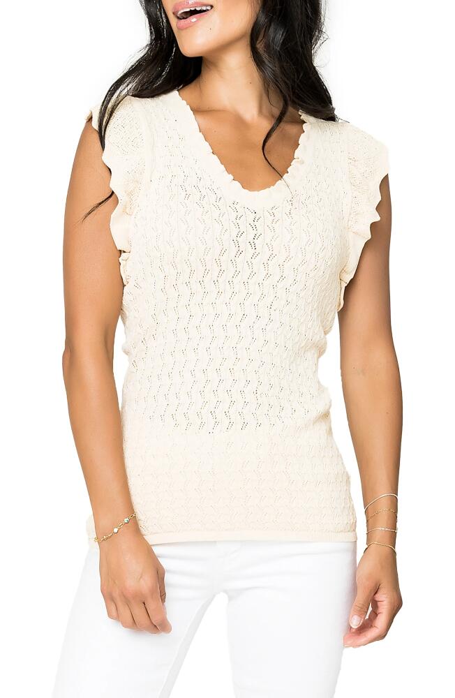 GIBSONLOOK Pointelle Sleeveless Sweater in Natural Cover