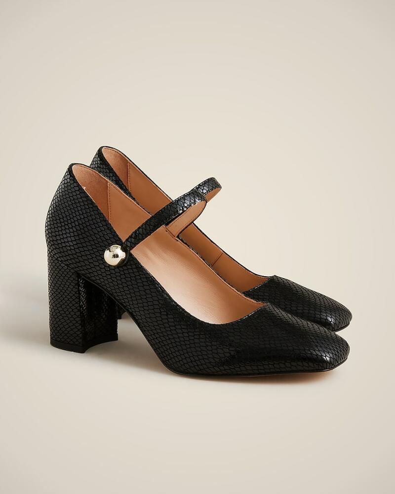 J.Crew Maisie Mary Jane heels in snake-embossed Italian leather Cover