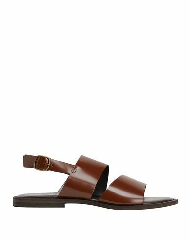 8 By Yoox Polish Leather Multi-strap Sandal Man Sandals Brown Calfskin Cover