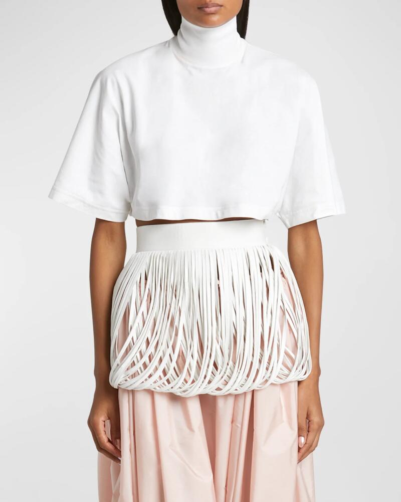 ALAIA High-Neck Cropped T-Shirt Cover