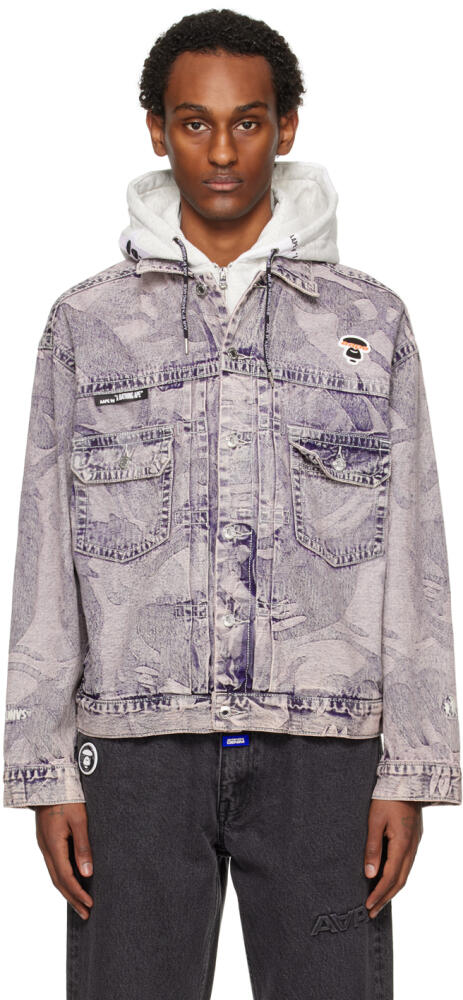 AAPE by A Bathing Ape Purple Lightweight Denim Jacket Cover