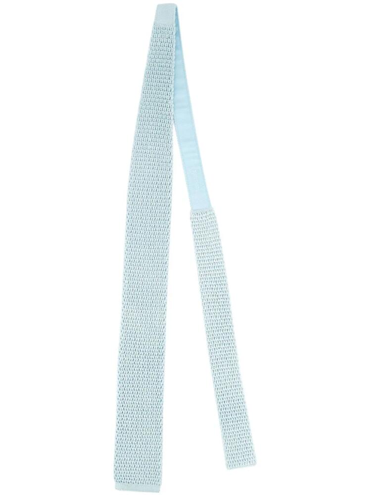 TOM FORD knitted silk tie - Blue Cover