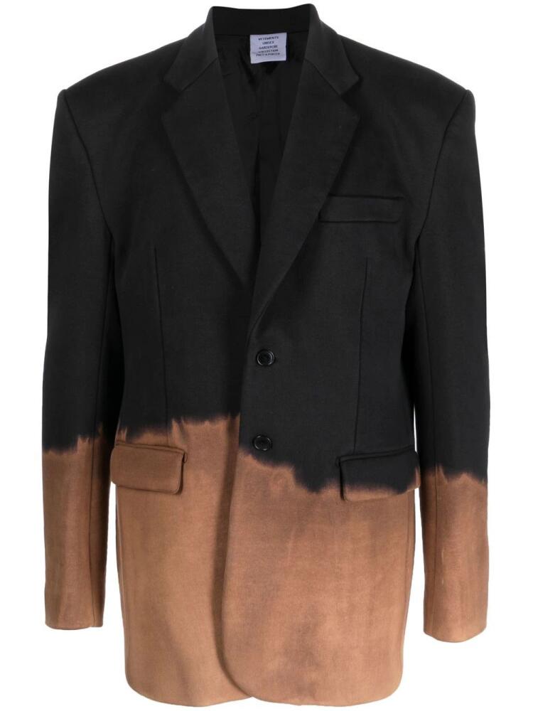 VETEMENTS bleached single-breasted blazer - Black Cover