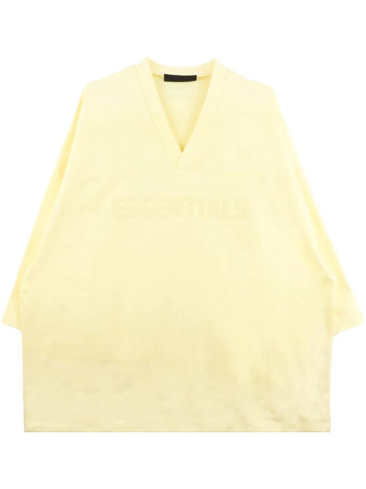 FEAR OF GOD ESSENTIALS logo-flocked cotton T-shirt - Yellow Cover