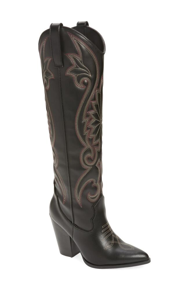 Steve Madden Lasso Knee High Western Boot in Black Mult Cover