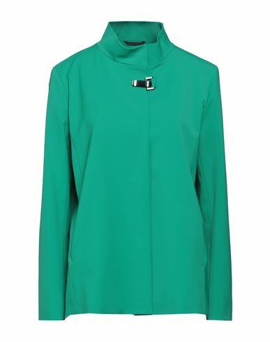 Cinzia Rocca Woman Blazer Green Polyester, Polyurethane Cover