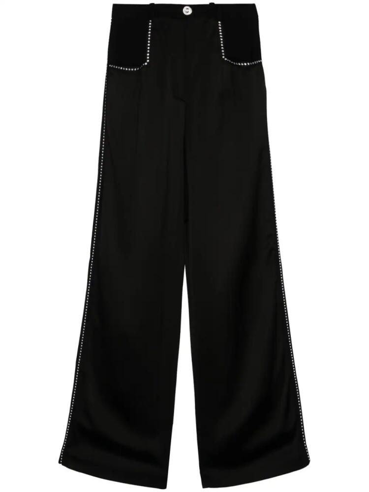 Sonia Rykiel crystal-embellished wide-leg trousers - Black Cover