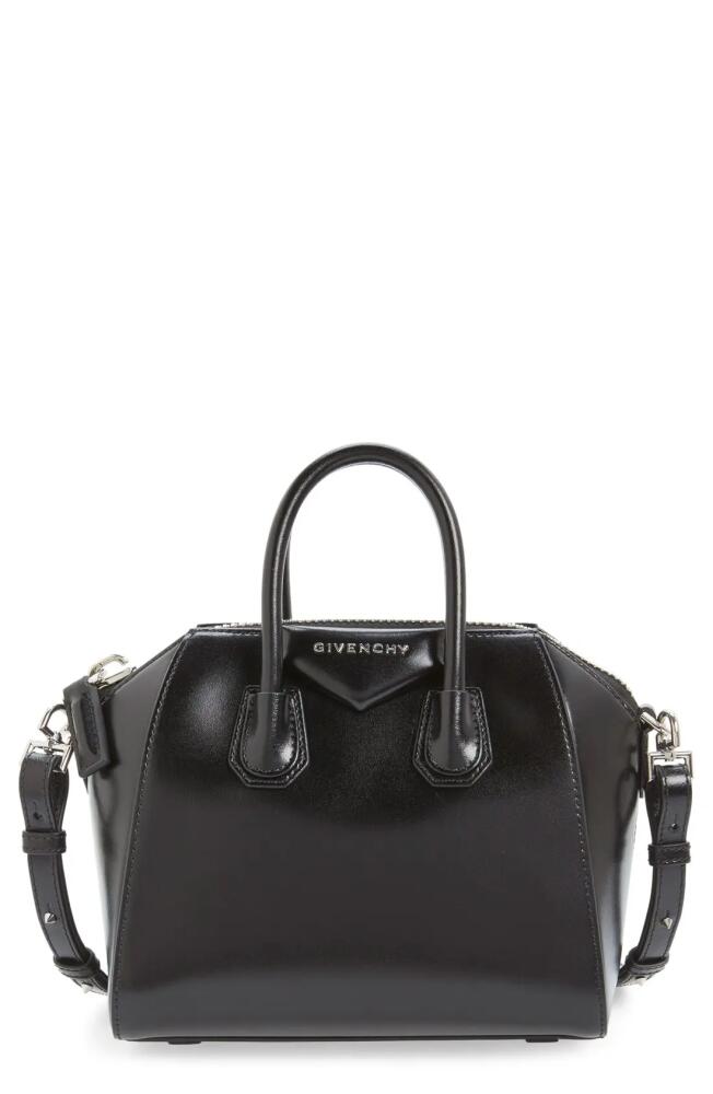 Givenchy Mini Antigona Box Leather Satchel in Black Cover