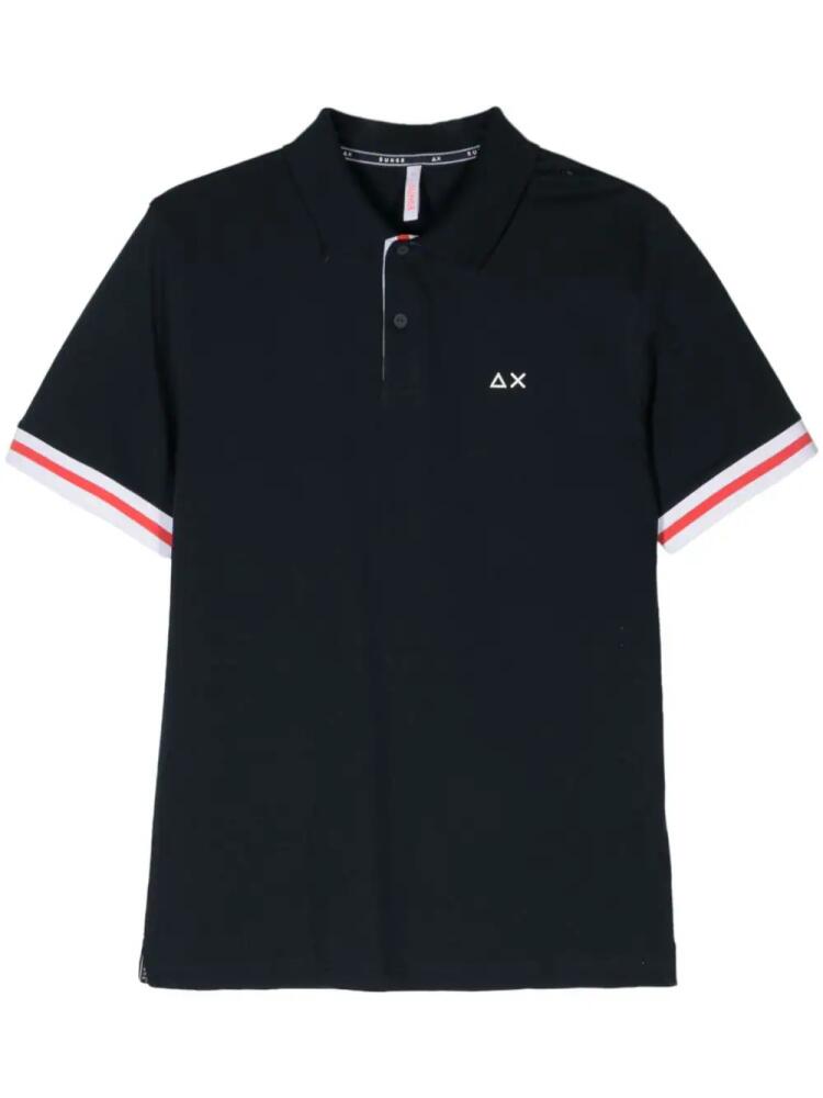 Sun 68 rubberised-logo polo shirt - Blue Cover