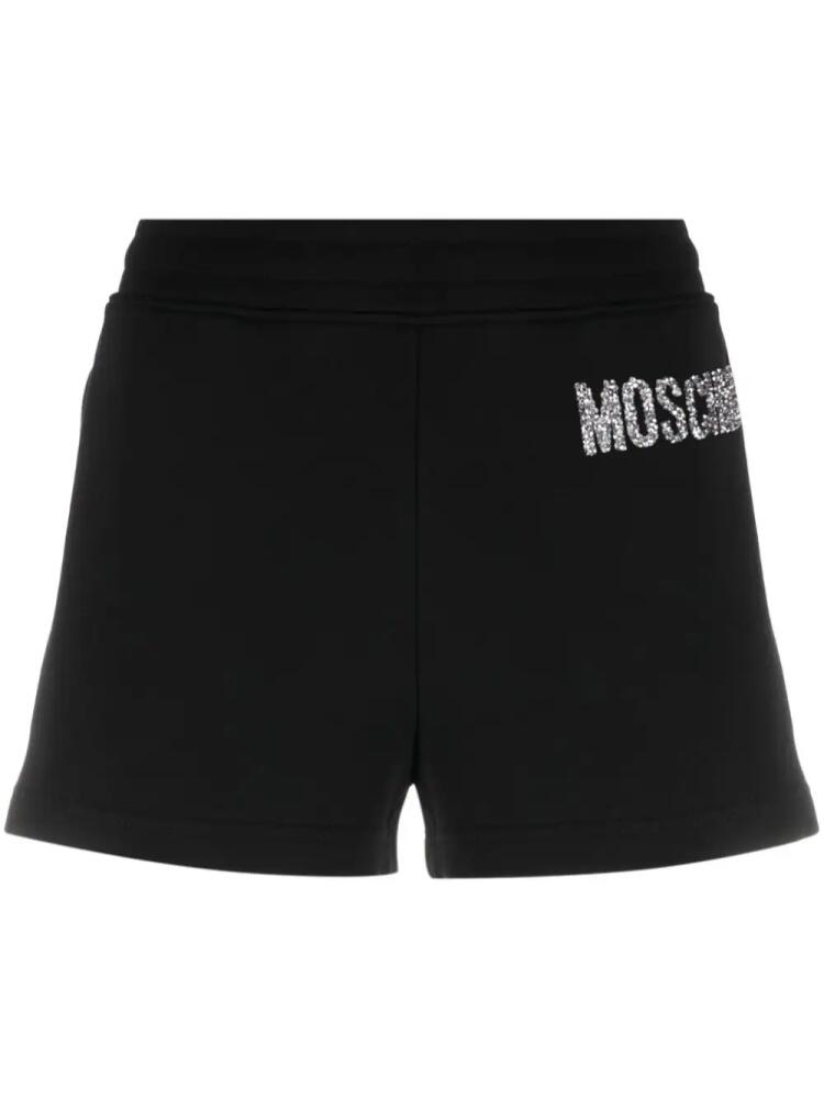 Moschino logo-embellished organic cotton shorts - Black Cover