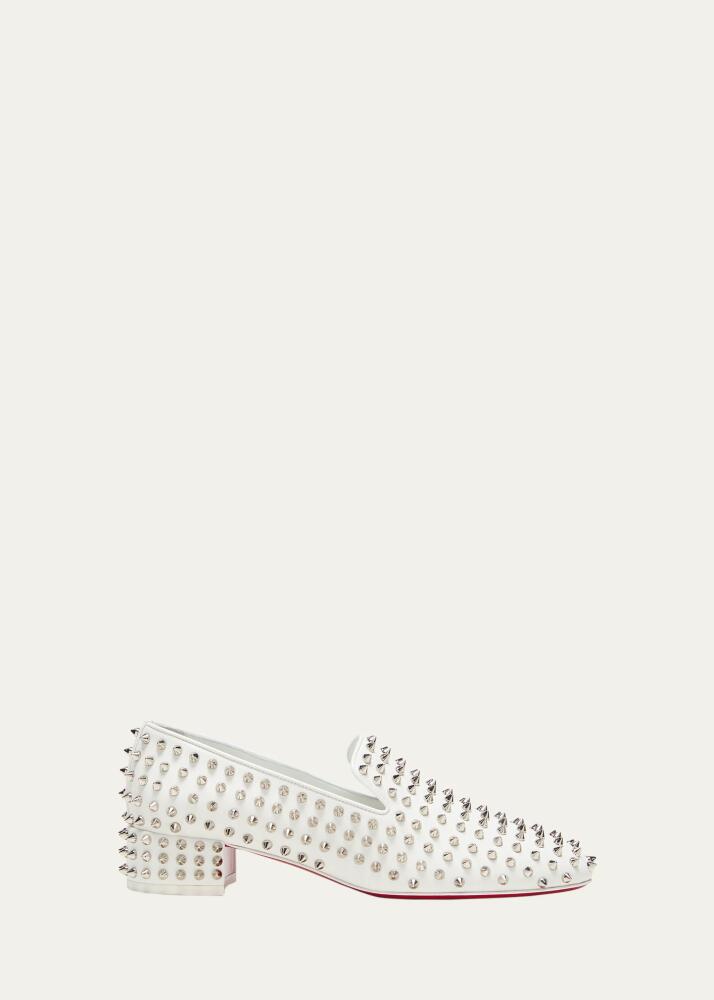 Christian Louboutin Spikeasy Studded Red Sole Slip-On Loafers Cover