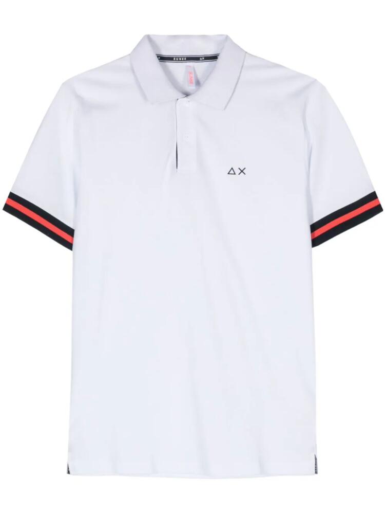 Sun 68 rubberised-logo polo shirt - White Cover