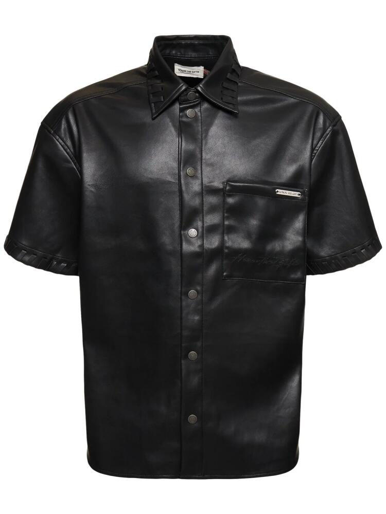 HONOR THE GIFT Faux Leather Boxy Shirt Cover