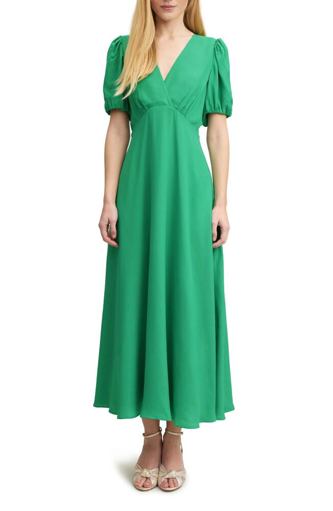 LK Bennett Hermia V-Neck Midi A-Line Dress in Green Cover