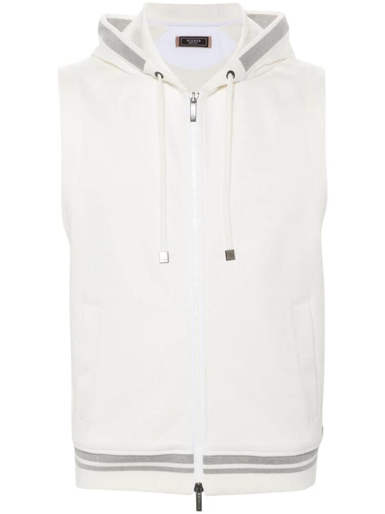 Peserico zip-up sleeveless hoodie - White Cover