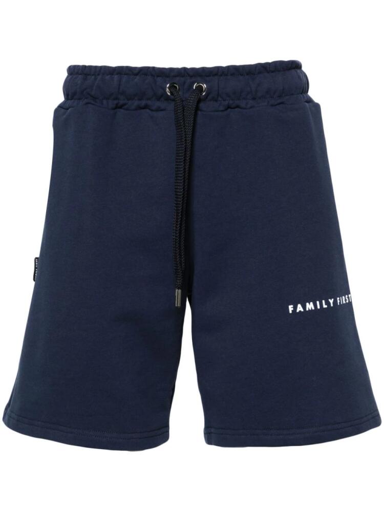 Family First logo-print jersey bermuda shorts - Blue Cover