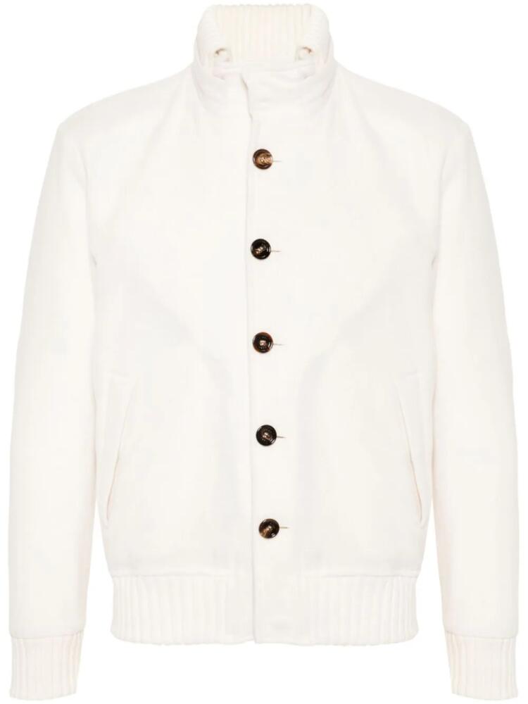 Kired cashmere varsity jacket - White Cover