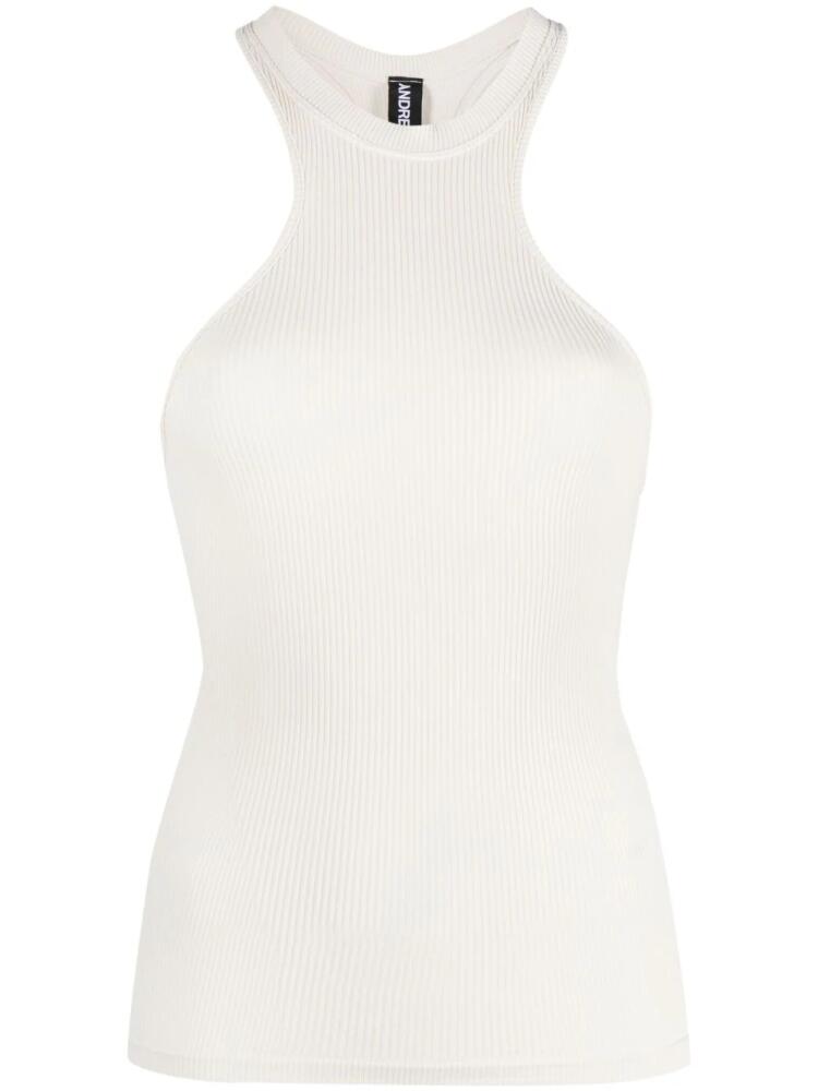 ANDREĀDAMO halterneck tank top - Neutrals Cover