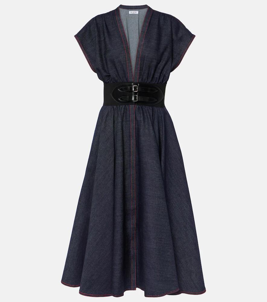 Alaïa Denim midi dress Cover