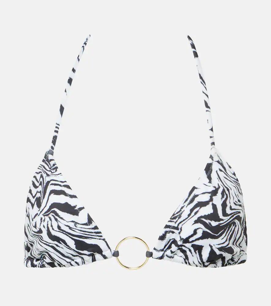 Bananhot Ring-detail zebra-print bikini top Cover